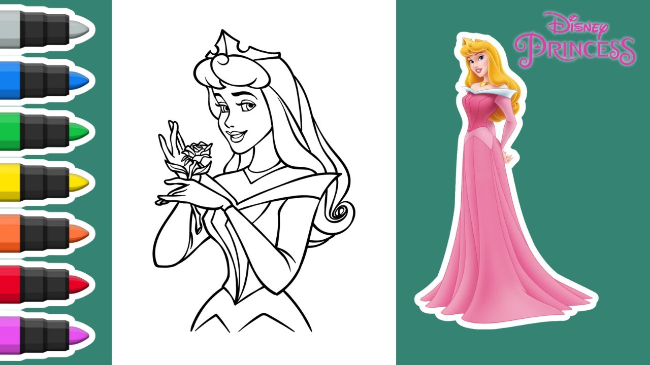 Coloring Princess Aurora Sleeping Beauty! Must Watch!