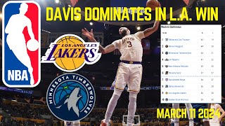 DAVIS DOMINATES IN L.A. WIN TIMBERWOLVES at LAKERS  GAME HIGHLIGHTS