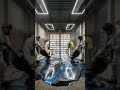 MARBLED BLUE EPOXY FLOOR TRANSFORMATION 💎 #epoxyresin #diy #garage
