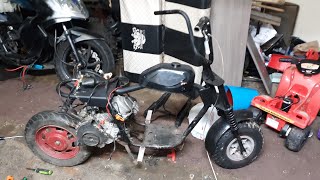 custom budget mini bike project $300 p.t 1 (artic cat moped) 50 Artic Cat Mini Bike Gets Painted