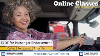 WCPSS Career Training Certificates - ELDT for Passenger Endorsement