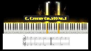 Czerny Op. 599 No. 1, Practical Exercises for Beginners | Piano Tutorial | With Score | Visualizer