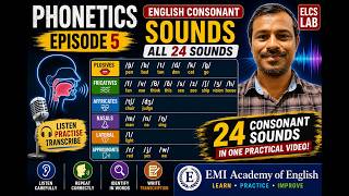 Phonetics Episode 5 | All 24 English Consonant Sounds | Pronunciation + IPA Transcription