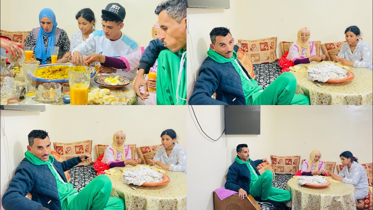 فطور يوم حادي عشر كلشي فرحان كنوجدوالمناسبة كبيرة  جمال مشا ليه وشحال فرح