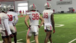 Ohio State spring football defensive back drills