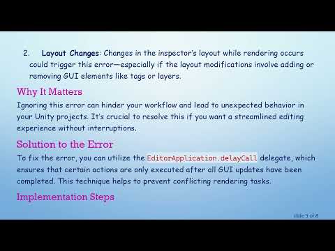 Resolving the GUI Window tried to begin rendering Error in Unity Editor