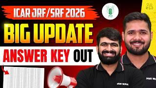🚨 ICAR JRF/SRF 2026 BIG UPDATE | Answer Key OUT | ICAR PG, PhD JRF/SRF Latest Update