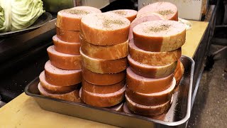 Ham cutlet Rush!!!japanese street foodwok cooking Japanese street food in Yokohama