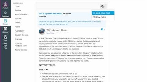 How to View Grading Rubrics for Discussion Activities