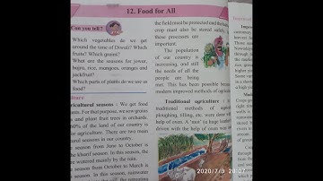 5th std, EVS-1, ☺ 12. Food for All 😃PART-1☺very easy explaination in hindi, English and marathi😃
