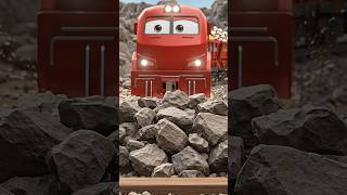 Red Cargo Train Emergency Stop! Yellow Plow Rescue