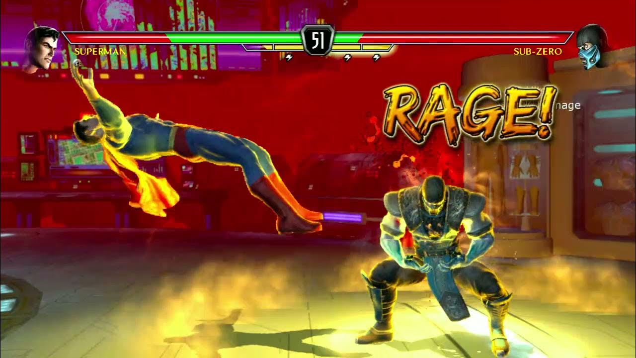 Superman sweeps Sub Zero Mortal Kombat VS DC Universe YouTube