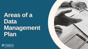 Areas of a Data Management Plan