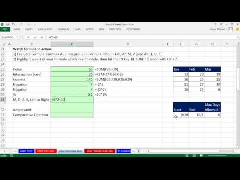 Highline Excel 2013 Class Video 03: How Formulas Calculate: Order of Precedence in Excel