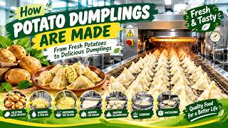 How Potato Dumplings Are Made in a Factory 🥔 | Amazing Food Manufacturing Process