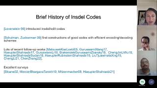 Local Codes for Insertion and Deletion Errors by Elena Grigorescu (Purdue)