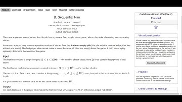 #Codeforces Round #658 (Div. 2) #Sequential Nim #problemB