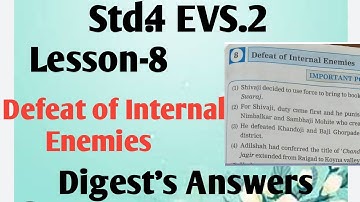 Std.4 EVS. 2 Lesson.8 Defeat of Internal Enemies Digest