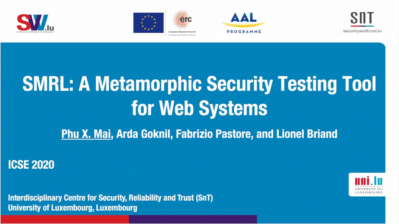 SMRL: A Metamorphic Security Testing Toolset for Web Systems (ICSE'20 ...