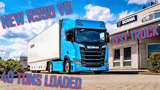 WALKAROUND & DRIVE: New Scania R590 V8 // *Full Load* *Press Test Truck*