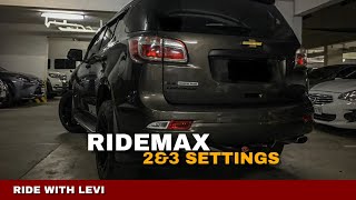 Ridemax 2 3 Settings