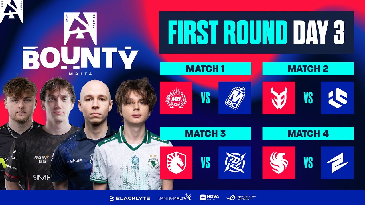 BLAST Bounty Malta, Round 1, Day 3 - GM vs M80, 3DMAX vs IC, Liquid vs NIP, Falcons vs ECSTATIC
