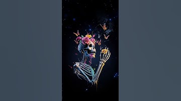 Thumbnail of Skeleton with Flowers and Butterflies