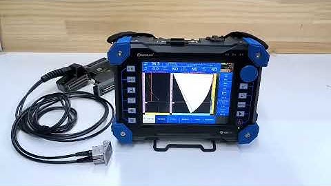 PAUT Flaw detector Flexscan device connected to Dual Linear Array  probe