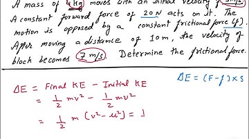 Friction force numerical using Work Energy theorem