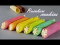 [Eng Sub] 레인보우 랑그드샤 쿠키 만들기/Langue De Chat Recipe/Recette Des Cigarettes Russes/Rolled Butter Cookies