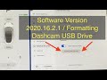 Tesla Software Version 2020.16.2.1 / Formatting Dashcam USB Drive