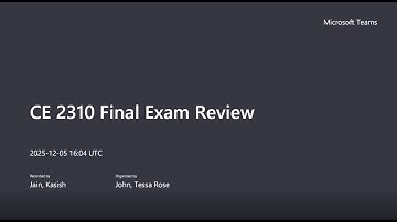 EE/CE 2310 Final Exam Review Fall 2025