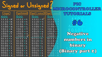 PIC MCU TUTORIALS #6 - Negative numbers in binary - Binary Part2 (Absolute Beginner)