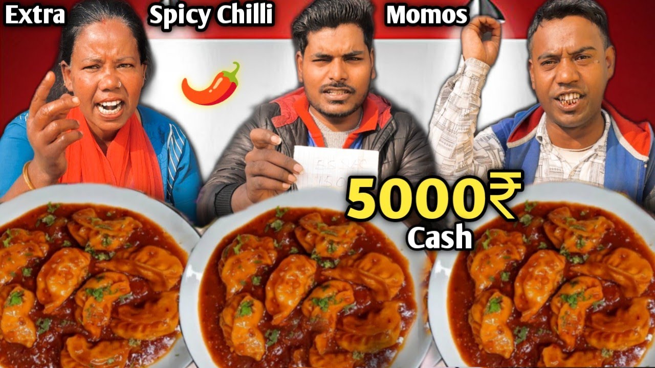 Spicy Chilli 🌶️ Gravy Momos 10 Piece 70 Second Me Khao 5000₹ Cash Le Jao 😱😱 | Spicest Food Challenge