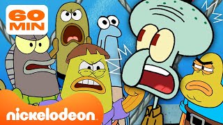 SpongeBob | Elke BOZE & teleurgestelde klant van de Krokante Krab 😡 | compilatie van 1 uur