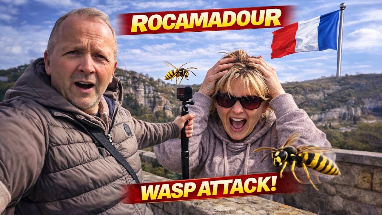 OUT OF NOWHERE… A Wasp Landed in Jane’s Hair | Rocamadour France 🇫🇷#rocamadour