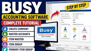 BUSY Accounting Software Tutorial | Create Company, Master Accounts, Item Group & Units,Step by Step