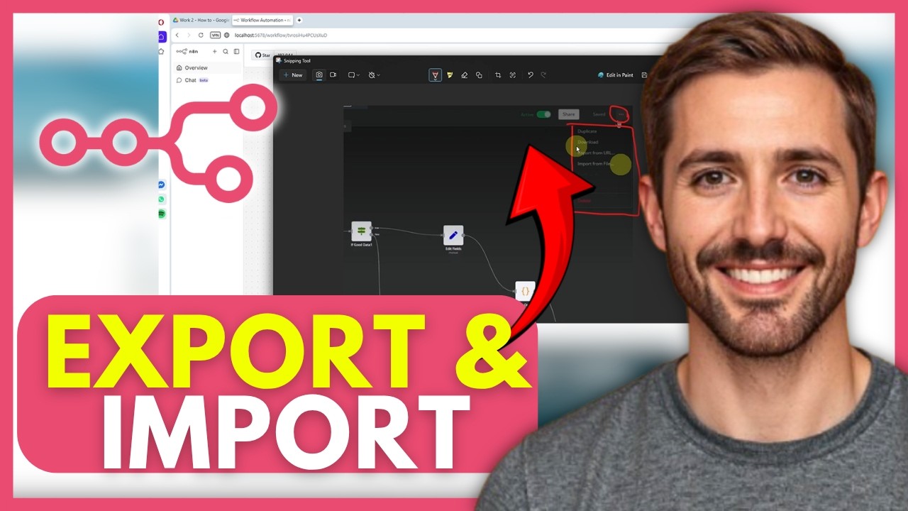 How To Export and Import Workflows In n8n (EASY) 2026 - YouTube