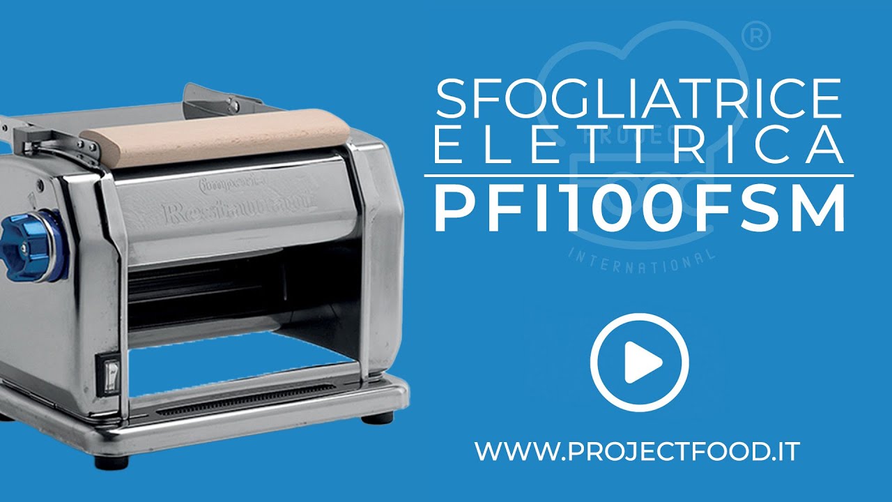 PFI100FSM - Sfogliatrice elettrica, rulli da 220 mm in acciaio inox, telaio  in acciaio cromato 