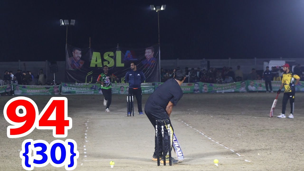 ZAHEER KALIYA VS HASSAN PENDA UMRI PACER VS CHOTA VICKY 94 RUNS NEED 30 ...