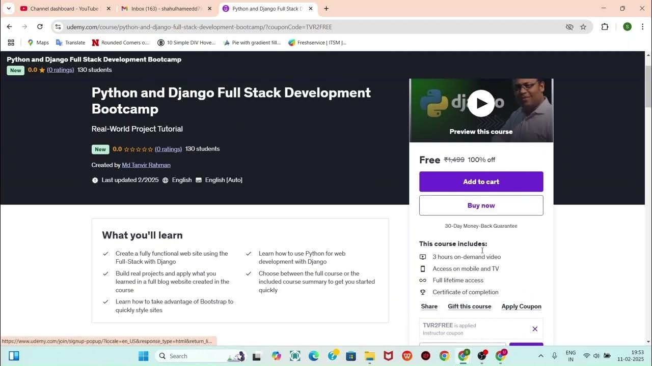 Providing Free Udemy Course - Python and Django Full Stack Development ...