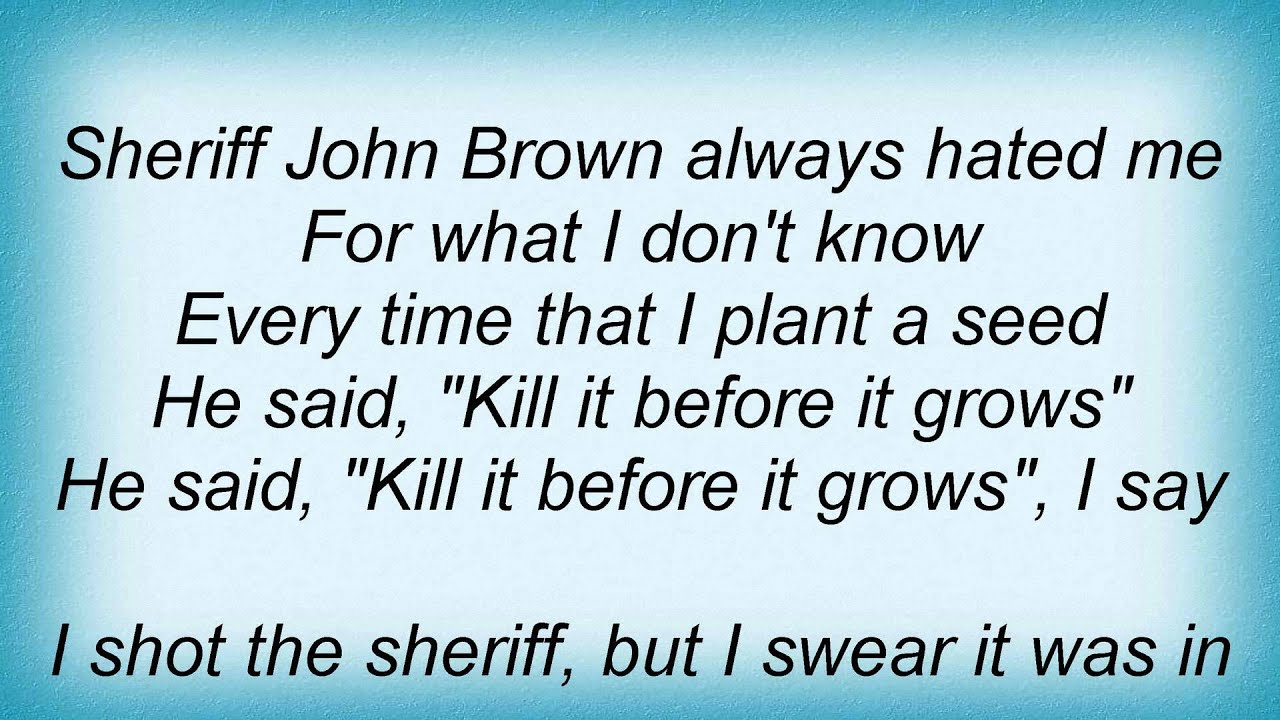 Eric Clapton I Shot The Sheriff Lyrics YouTube Eric Clapton I Shot The Sheriff Lyrics YouTube