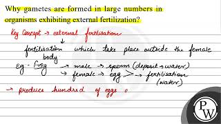 Why Gametes Are Formed In Large Numbers In Organisms Exhibiting External Fertilization?