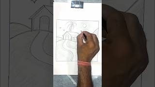 🌄 Beautiful Scenery Drawing Tutorial | Easy Nature Drawing 🎨 #shorts #drawing #art #viral #trending