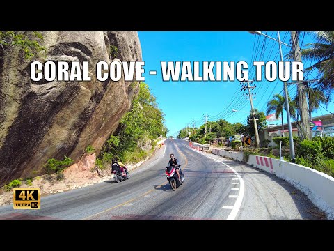 4K Koh Samui Coral cove Walking tour 15 March 2022 | Streets of Thailand