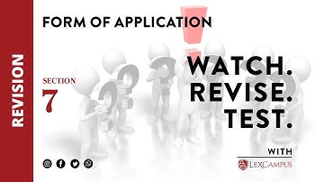 Patent Agent Exam - Revision - Section 7 - Form of Application