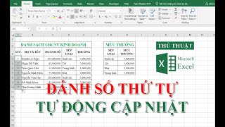 Tự động cập nhật số thứ tự khi xóa hoặc thêm dòng trong excel