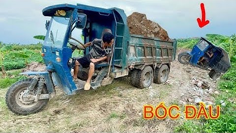 Công nông siêu khủng chở cát bốc đầu cực mạnh ,Máy xúc cát| 3-wheeled diesel engine is very powerful