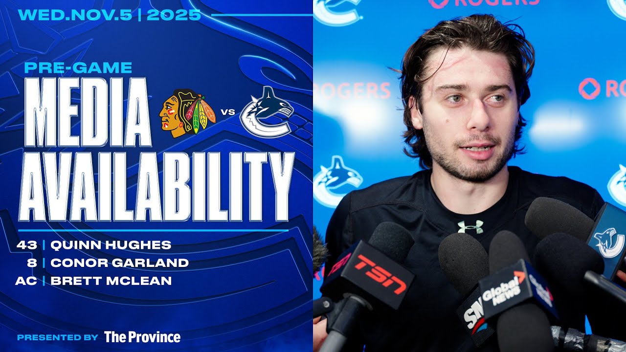 Предматчевые материалы Куинна Хьюза, Конора Гарленда и Бретта Маклина | «Кэнакс» против «Блэкхокс...