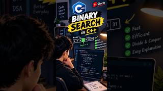 Binary Search in C++ 🔥 | Easy Explanation | #Shorts #coding #cplusplus #dsaforbeginners #dsa #code